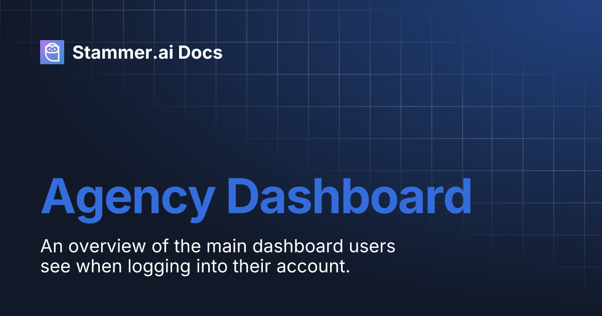 Agency Dashboard | Stammer.ai Docs